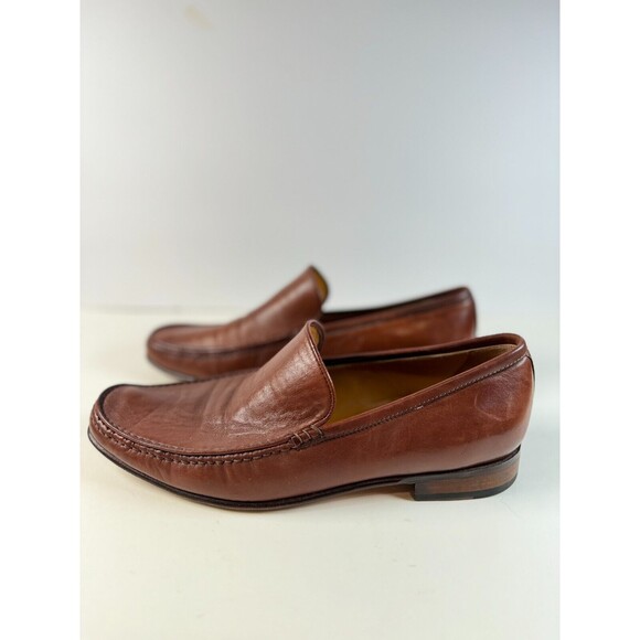 Firenze Mens Shoes Brown Leather Penny Loafer Slip On Classic EU 43.5 US 11 main image 5